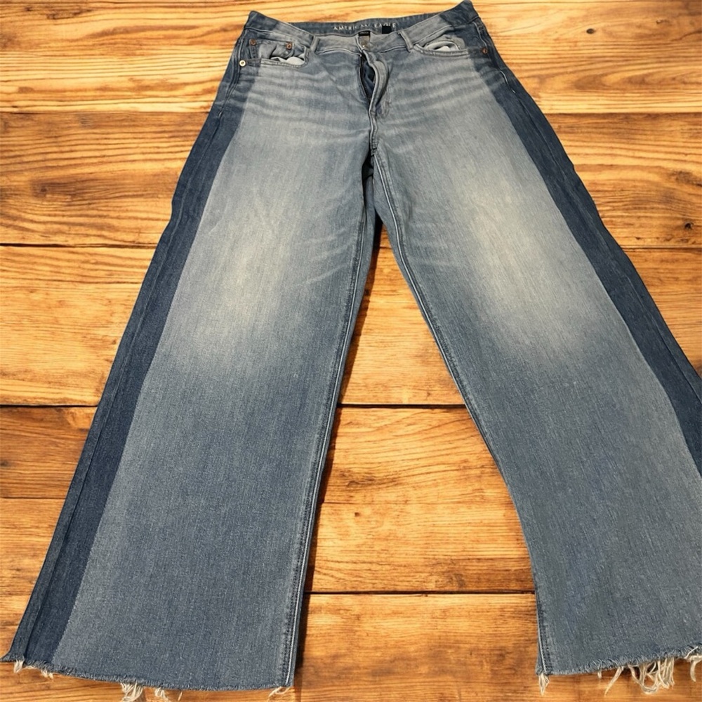 American Eagle Outfitters Two-Tone Flare Jeans
